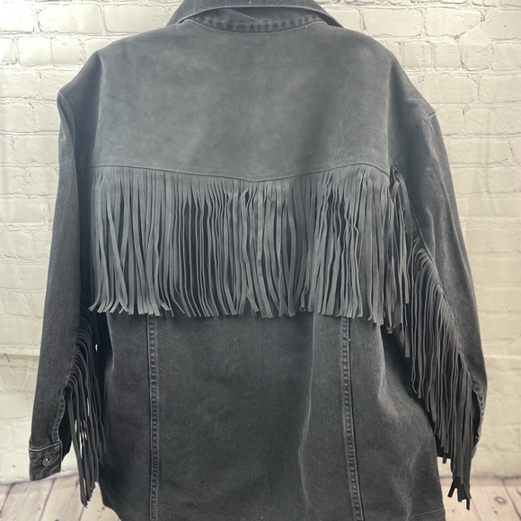 Levi’s ranch handler fringe suede denim jacket size large - Picture 6 of 7